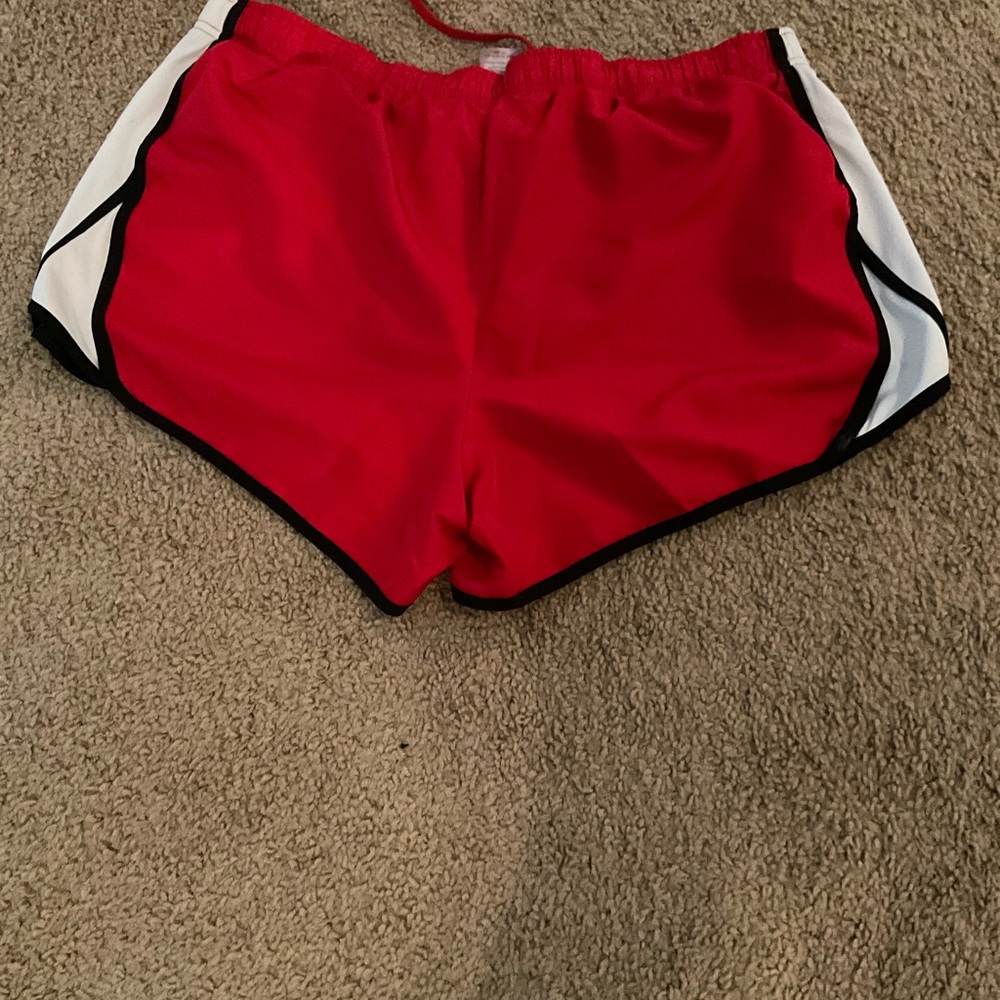 Athletic Works Women's Red and White Sports Shorts